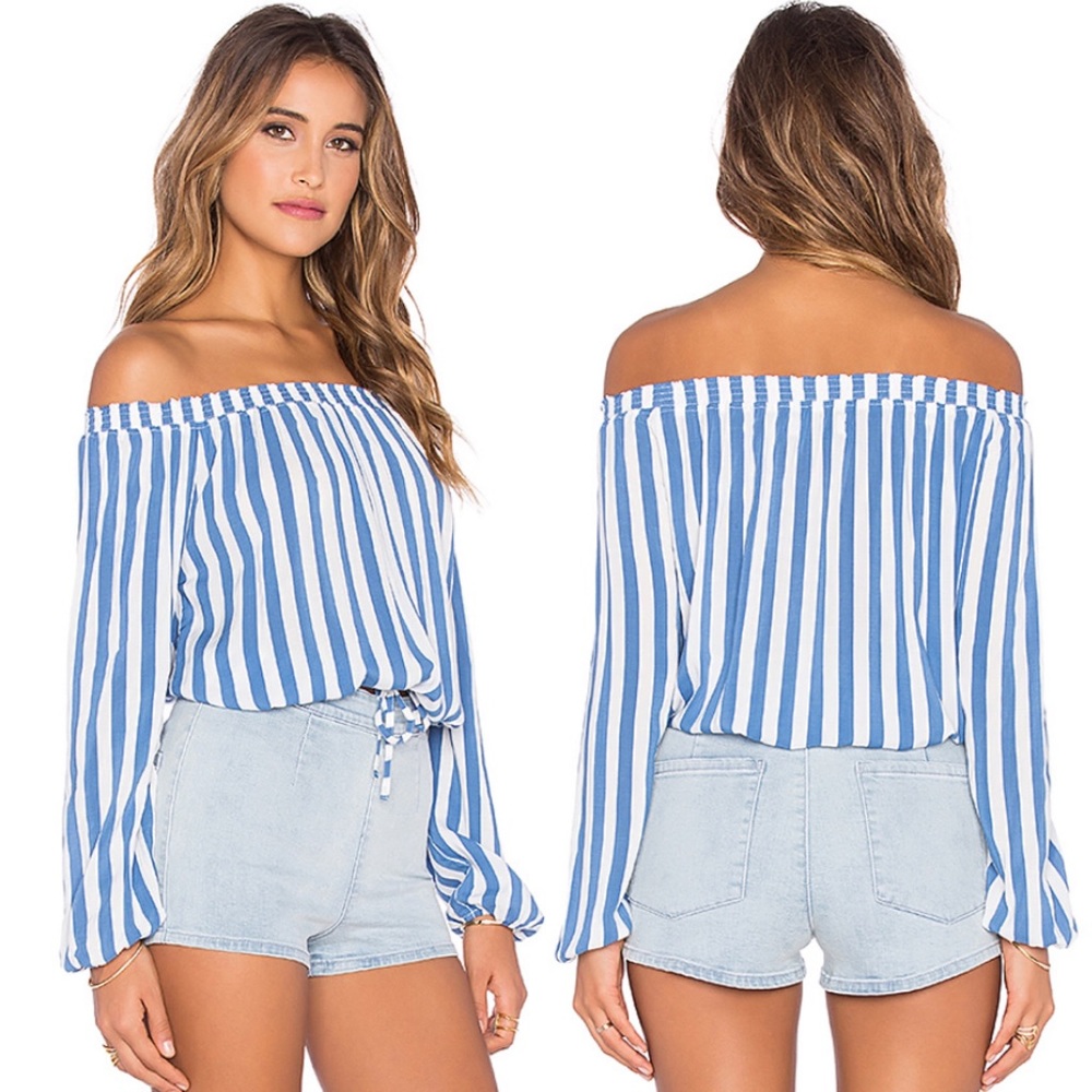 Auguste The Label Boheme Sleeved Striped Top